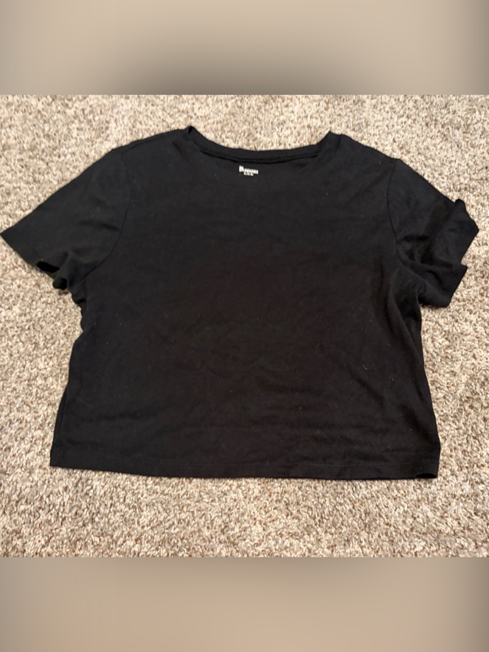 Classic Black Crewneck Crop Top